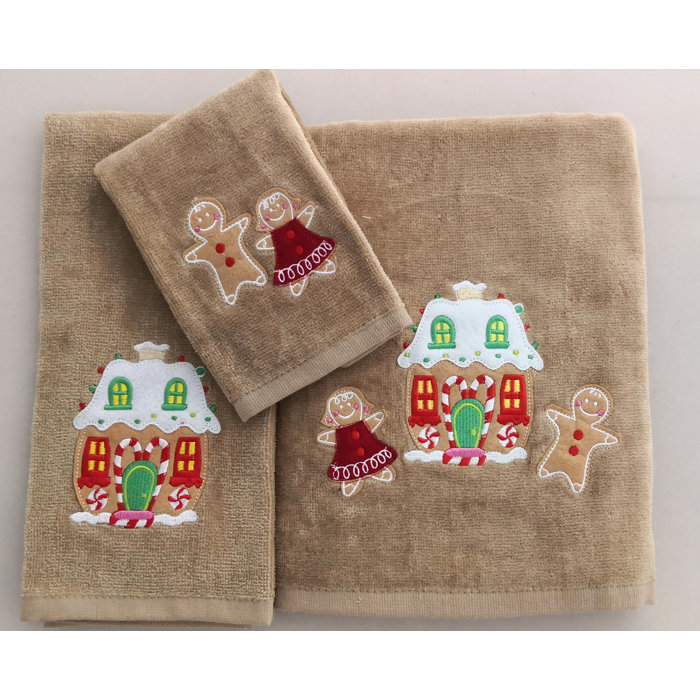 The Holiday Aisle® Christmas Premium Ultra Soft 100 Cotton Embroidered